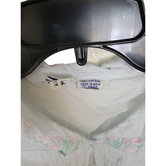 Antique Night Gown Cotton Nightwear Woman's  Large Textile - Picture 3 of 5